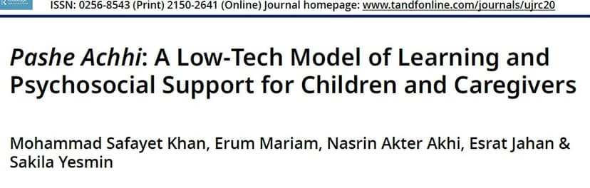 Pashe Achhi A Low-Tech Model of Learning and Psychosocial Support for Children and Caregivers